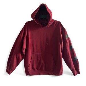 Fashion Nova Burgundy Hoodie with Striped Sleeve